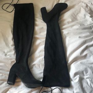 CHINESE LAUNDRY black suede thigh high boots